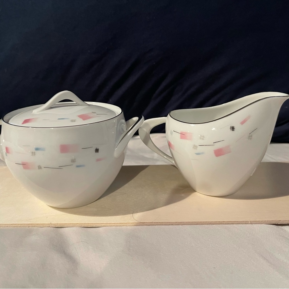 Mid century Sango sugar bowl and creamer.